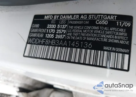 2010 Mercedes-Benz E 350 4Matic z USA, uszkodzony, nr VIN WDDHF8HB3AA145136